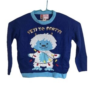 Ugly Christmas Sweater, Yeti, Abominable Snowman, Lights Up, Women Size Large, L